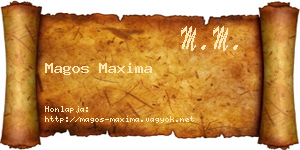 Magos Maxima névjegykártya